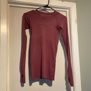 Mauve pink lululemon long sleeve swiftly tech